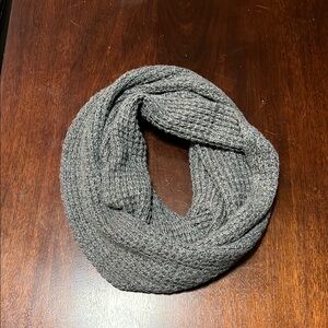 Cozy Gray waffle Knit Infinity Scarf